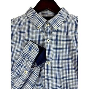 Penguin Munsingwear Mens Heritage Slim Fit Blue Plaid Button‎ Down Shirt